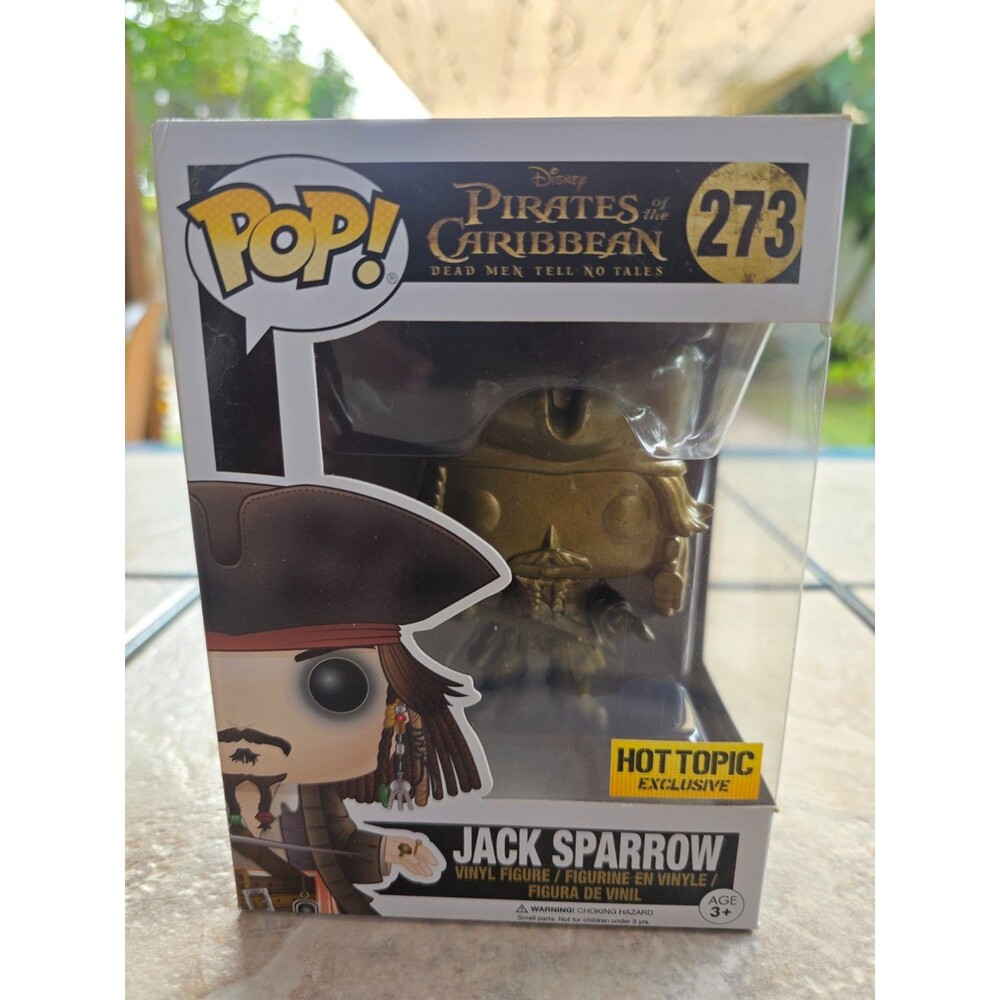 Funko Pop Pirates Jack Sparrow #273 Gold Hot Topic Exclusive New Box Damage